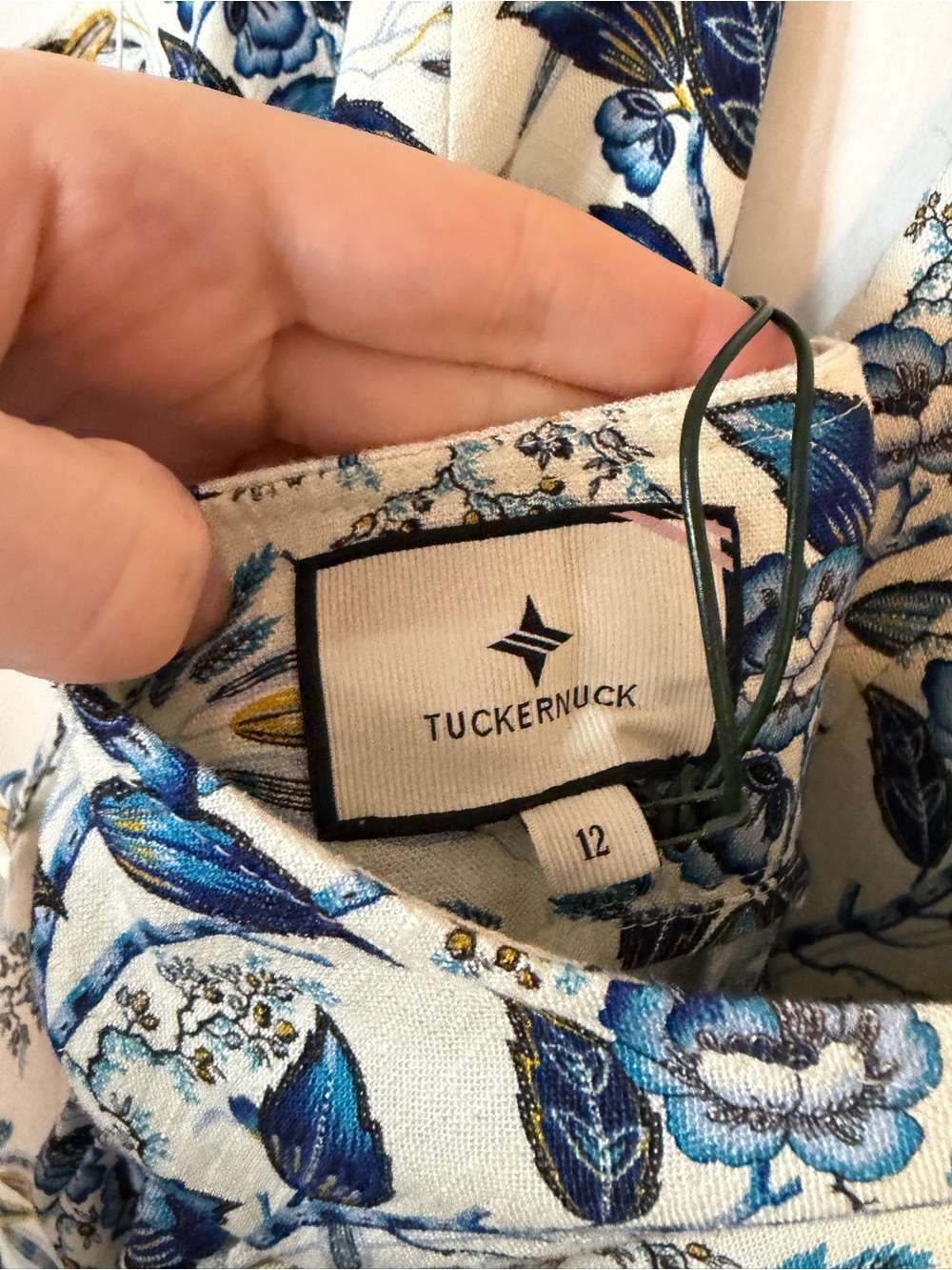 NWT Tuckernuck Blue and White Halter Floral- Lena Midi Dress - Picture 6 of 6